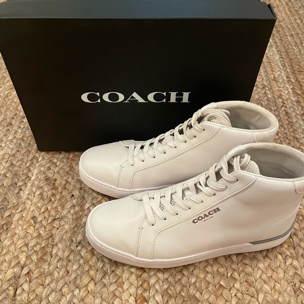 White Coach leather Hightops.